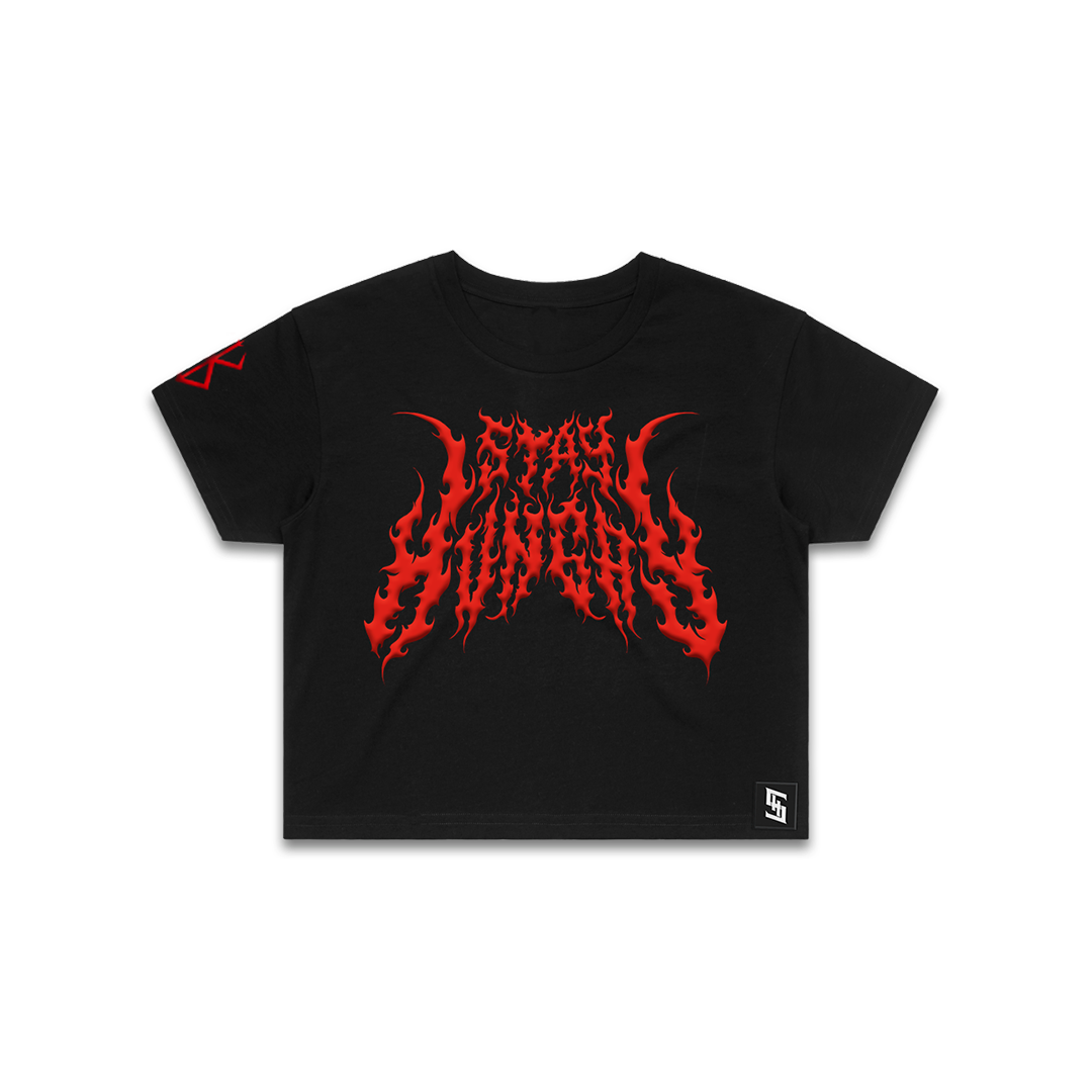 PREVENTA - BRUTALITY LOGO - Premium Crop Top (Black)