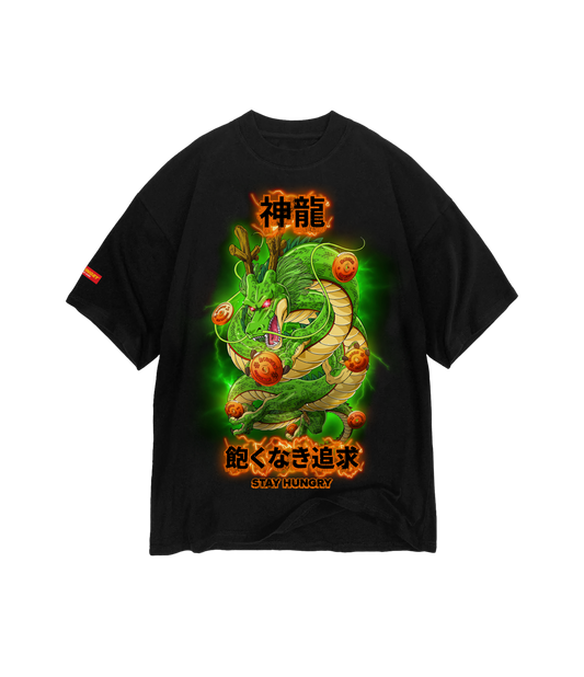 SHENLONG - 飽くなき追求 - Premium Oversize Tee (HEAVYWEIGHT - Black)