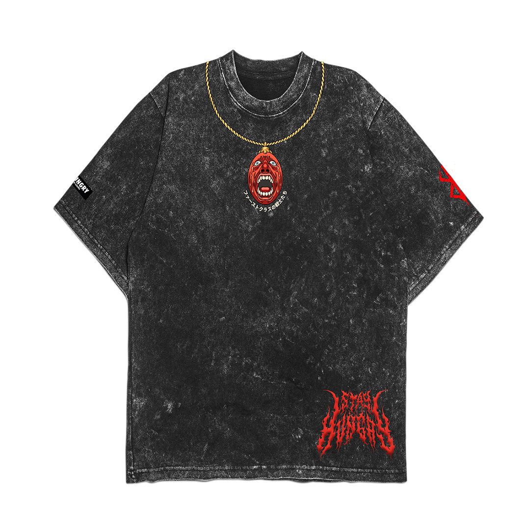 PREVENTA - NOROWARETA KEN - Premium Oversize Tee (HEAVYWEIGHT - Black Acid Wash - W/Destructions)