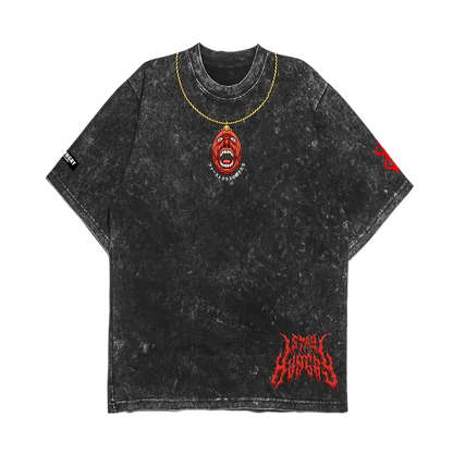 PREVENTA - NOROWARETA KEN - Premium Oversize Tee (HEAVYWEIGHT - Black Acid Wash - W/Destructions)