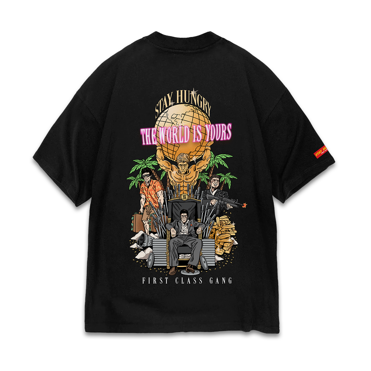 THE WORLD IS YOURS - Premium Oversize Tee (HEAVYWEIGHT - Black)