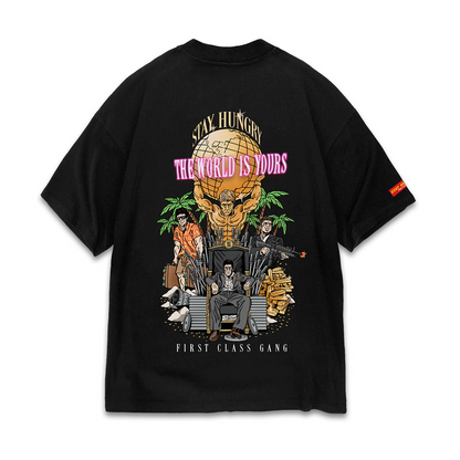 THE WORLD IS YOURS - Premium Oversize Tee (HEAVYWEIGHT - Black)