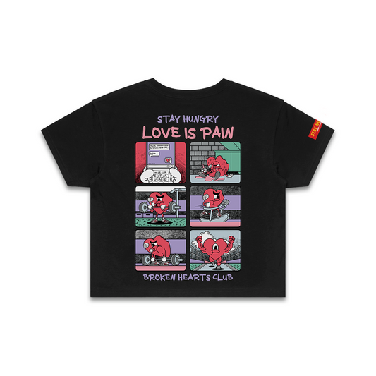 LOVE IS PAIN - Premium Crop Top (Black)