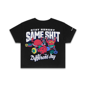 SAME SHIT, DIFFERENT DAY - Premium Crop Top (Black)