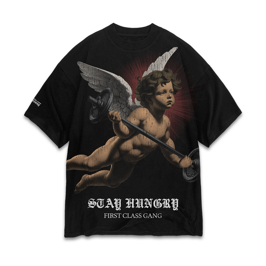 BARBELL CUPID - Premium Oversize Tee (HEAVYWEIGHT - Black)