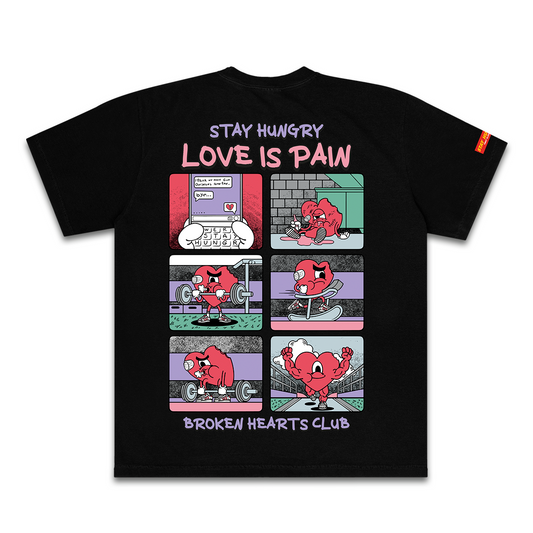 LOVE IS PAIN - Premium Semi Oversize Tee (HEAVYWEIGHT - Black)