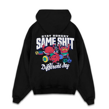 Cargar imagen en el visor de la galería, SAME SHIT, DIFFERENT DAY - Premium Oversize Hoodie (HEAVYWEIGHT - Black)
