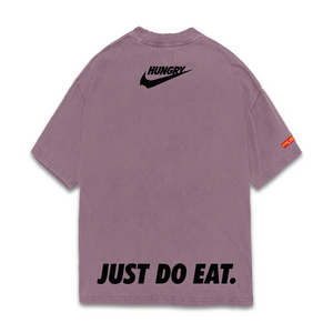 HUNGRY SWOOSH - Premium Oversize Tee (HEAVYWEIGHT - Faded Light Mauve)