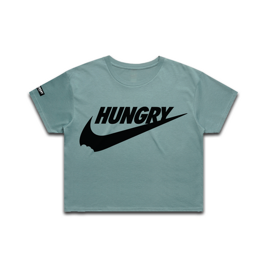 HUNGRY SWOOSH - Premium Crop Top (Mineral)