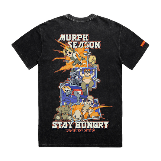 MURPH SEASON - Premium Oversize Tee (HEAVYWEIGHT - Black Stone Wash)