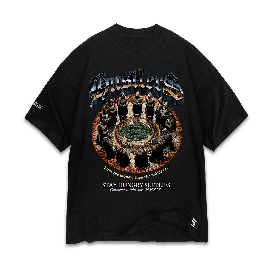 HUSTLERS - Premium Oversize Tee (HEAVYWEIGHT - Black)