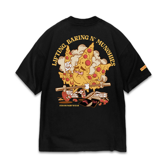 LIFTING, BAKING N´MUNCHIES - Premium Oversize Tee (HEAVYWEIGHT - Black)