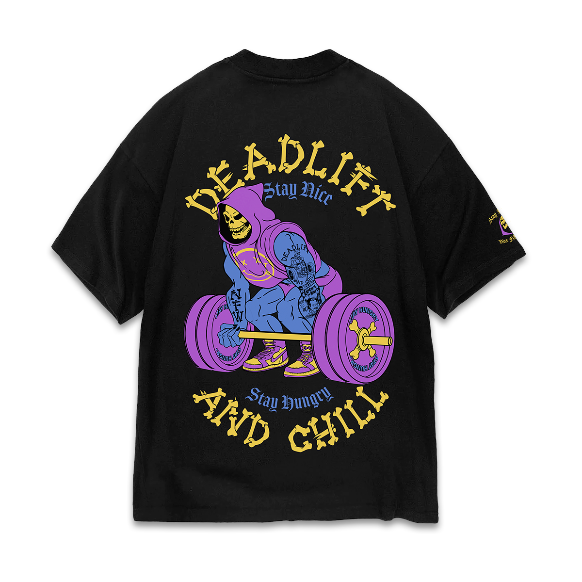 DEADLIFT & CHILL 2.0 - Premium Oversize Tee (HEAVYWEIGHT - Black)