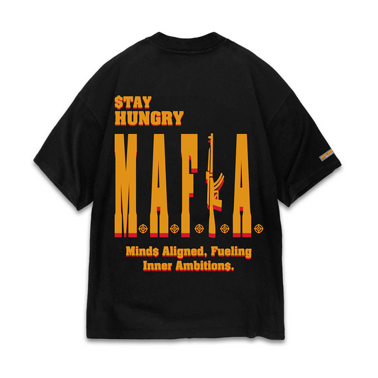 STAY HUNGRY M.A.F.I.A. - Premium Oversize Tee (HEAVYWEIGHT - Black)