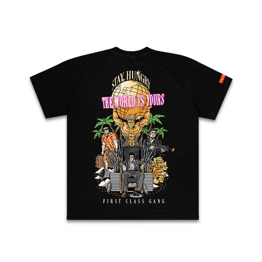 THE WORLD IS YOURS - Premium Semi Oversize Tee (HEAVYWEIGHT - Black)