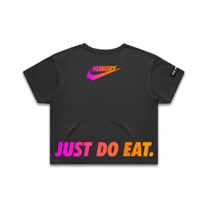 HUNGRY SWOOSH - Premium Crop Top (Black Pigment Dye)