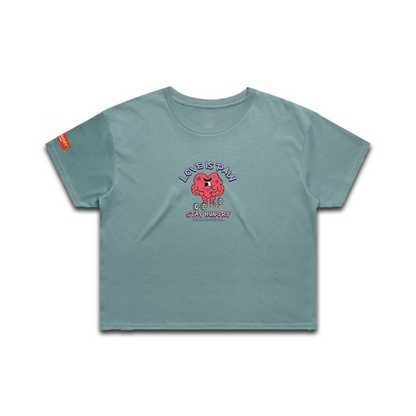 LOVE IS PAIN - Premium Crop Top (Mineral)