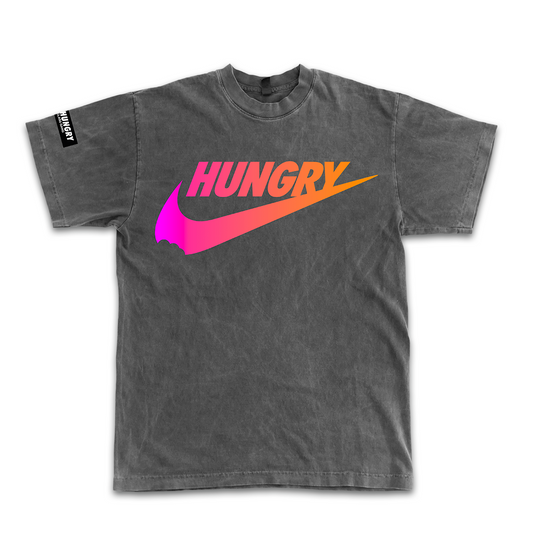 HUNGRY SWOOSH - Premium Oversize Tee (HEAVYWEIGHT - Black Pigment Dye)