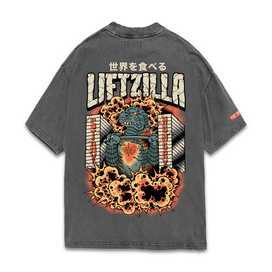 LIFTZILLA - Premium Oversize Tee (HEAVYWEIGHT - Black Pigment Dye)