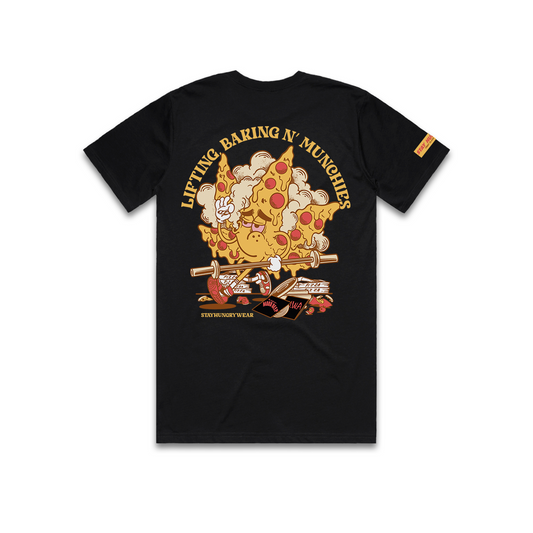 LIFTING, BAKING N´MUNCHIES - Premium Regular Tee (Black) (copia)