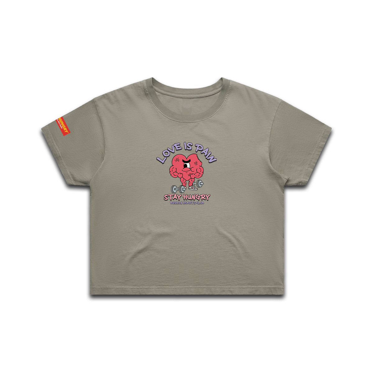 LOVE IS PAIN - Premium Crop Top (Faded Dust)