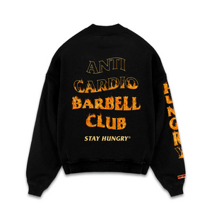 ANTI CARDIO BARBELL CLUB - Premium Oversize Longsleeve Tee (HEAVYWEIGHT - Black)