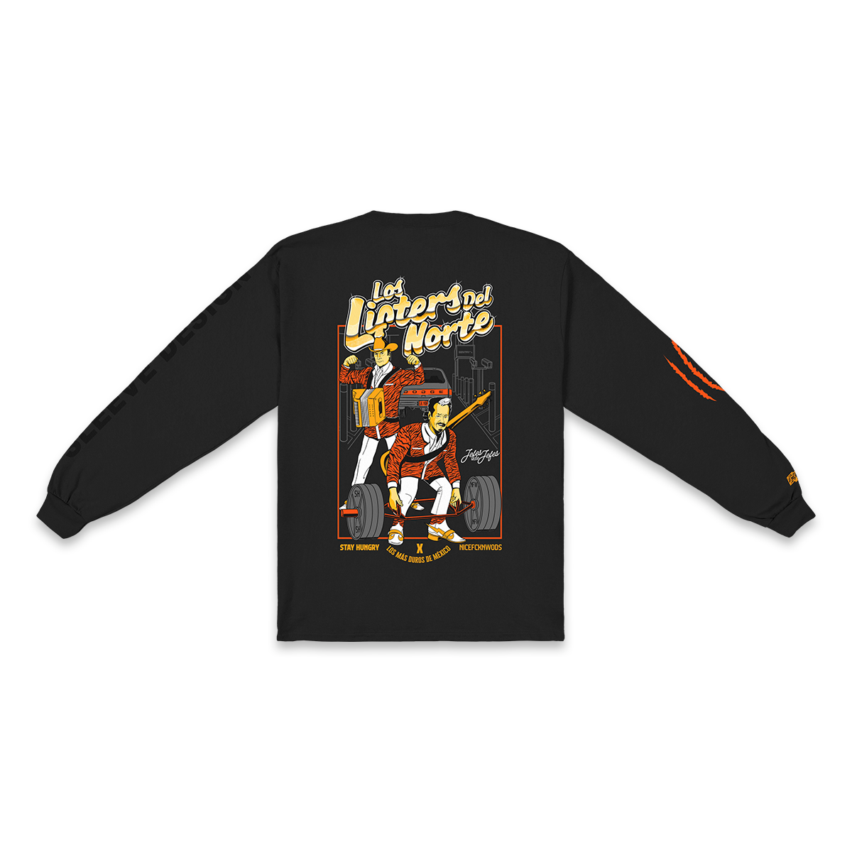 LOS LIFTERS DEL NORTE - Premium Oversize Longsleeve Tee (HEAVYWEIGHT - Black)