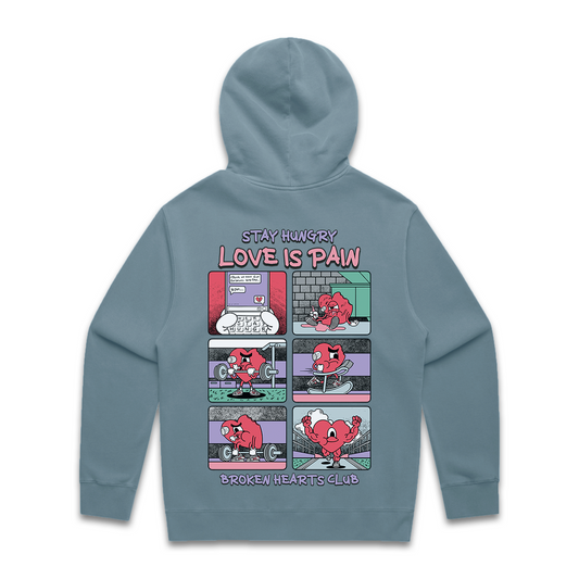 LOVE IS PAIN - Premium Oversize Hoodie (Blue Magic)