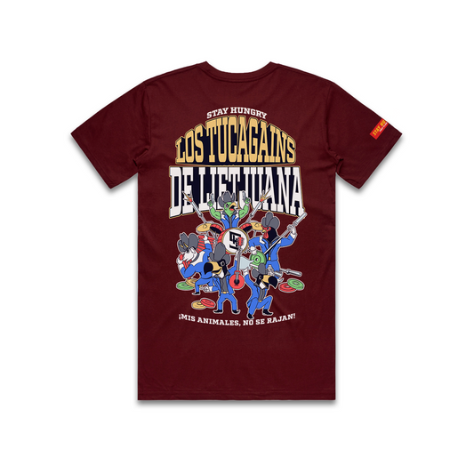 LOS TUCAGAINS DE LIFTJUANA - Premium Regular Tee (Burgundy)