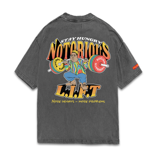 NOTORIOUS L.I.F.T - Premium Oversize Tee (HEAVYWEIGHT - Black Pigment Dye)