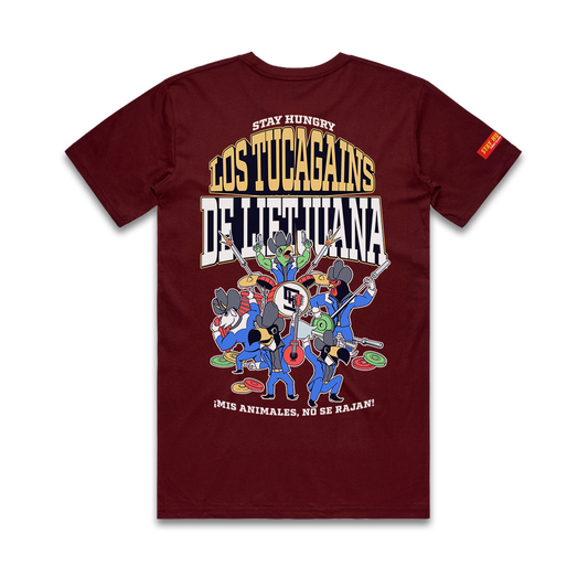 LOS TUCAGAINS DE LIFTJUANA - Premium Regular Tee (Burgundy)