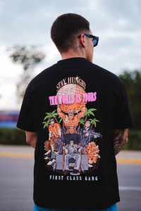 THE WORLD IS YOURS - Premium Semi Oversize Tee (HEAVYWEIGHT - Black)